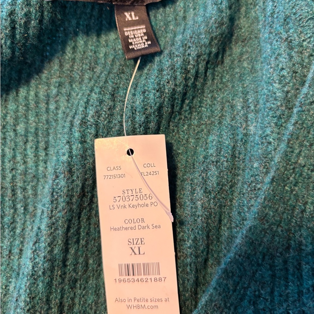 White House Black Market Teal Sweater Size XL NWT - Picture 5 of 5